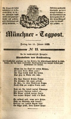 Münchener Tagpost (Münchener Morgenblatt) Freitag 11. Januar 1839
