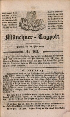 Münchener Tagpost (Münchener Morgenblatt) Dienstag 18. Juni 1839