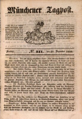 Münchener Tagpost (Münchener Morgenblatt) Freitag 20. Dezember 1839