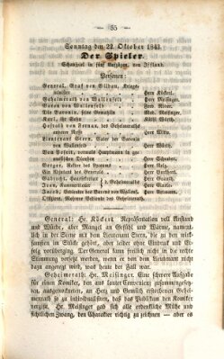 Regensburger Theater-Revue Sonntag 22. Oktober 1843