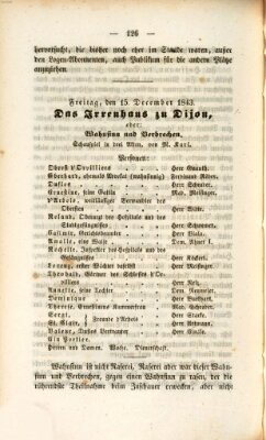 Regensburger Theater-Revue Freitag 15. Dezember 1843