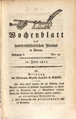 Wochenblatt des Landwirtschaftlichen Vereins in Bayern Dienstag 11. Juni 1811