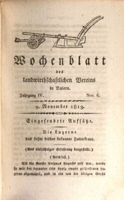 Wochenblatt des Landwirtschaftlichen Vereins in Bayern Dienstag 9. November 1813
