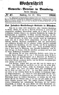 Wochenschrift des Gewerbe-Vereins der Stadt Bamberg Samstag 25. März 1854