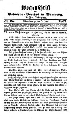 Wochenschrift des Gewerbe-Vereins der Stadt Bamberg Sonntag 7. Juni 1857