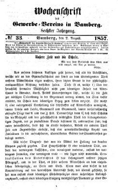 Wochenschrift des Gewerbe-Vereins der Stadt Bamberg Sonntag 2. August 1857