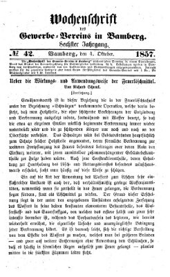 Wochenschrift des Gewerbe-Vereins der Stadt Bamberg Sonntag 4. Oktober 1857