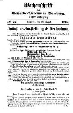 Wochenschrift des Gewerbe-Vereins der Stadt Bamberg Sonntag 10. August 1862