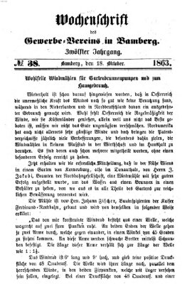 Wochenschrift des Gewerbe-Vereins der Stadt Bamberg Sonntag 18. Oktober 1863