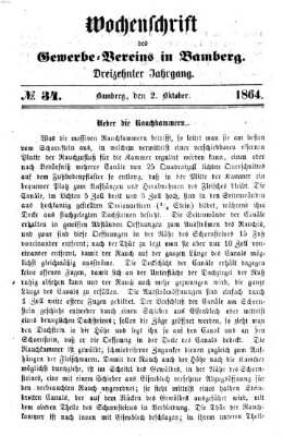 Wochenschrift des Gewerbe-Vereins der Stadt Bamberg Sonntag 2. Oktober 1864