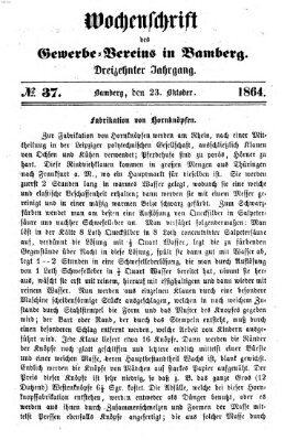 Wochenschrift des Gewerbe-Vereins der Stadt Bamberg Sonntag 23. Oktober 1864