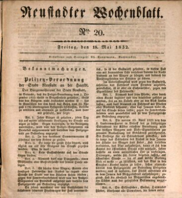 Neustadter Wochenblatt Freitag 18. Mai 1832