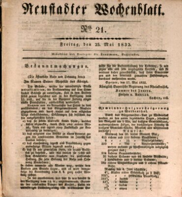 Neustadter Wochenblatt Freitag 25. Mai 1832