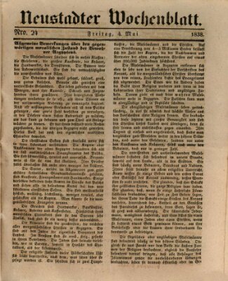 Neustadter Wochenblatt Freitag 4. Mai 1838