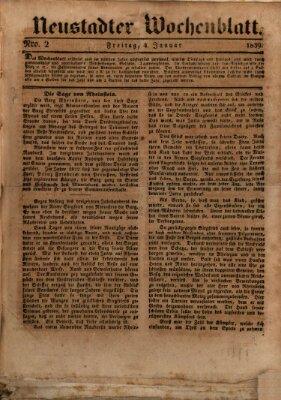Neustadter Wochenblatt Freitag 4. Januar 1839