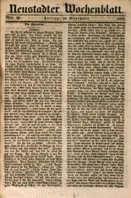Neustadter Wochenblatt Freitag 29. November 1839