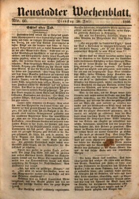 Neustadter Wochenblatt Dienstag 28. Juli 1840