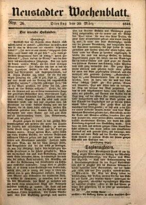 Neustadter Wochenblatt Dienstag 30. März 1841