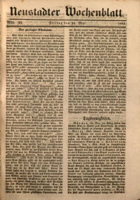 Neustadter Wochenblatt Freitag 14. Mai 1841