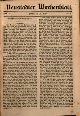 Neustadter Wochenblatt Freitag 25. März 1842