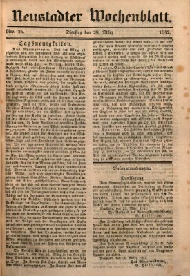 Neustadter Wochenblatt Dienstag 29. März 1842