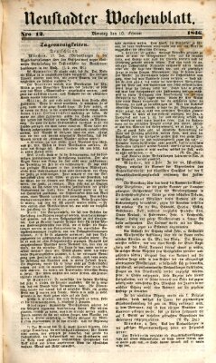 Neustadter Wochenblatt Dienstag 10. Februar 1846