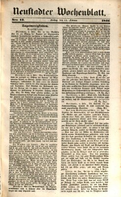 Neustadter Wochenblatt Freitag 13. Februar 1846