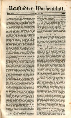 Neustadter Wochenblatt Freitag 19. Juni 1846