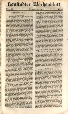 Neustadter Wochenblatt Dienstag 25. August 1846