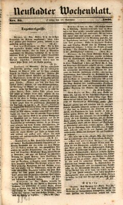 Neustadter Wochenblatt Freitag 27. November 1846
