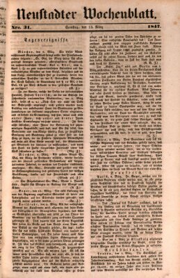 Neustadter Wochenblatt Samstag 13. März 1847