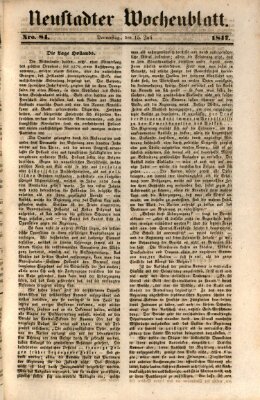Neustadter Wochenblatt Donnerstag 15. Juli 1847