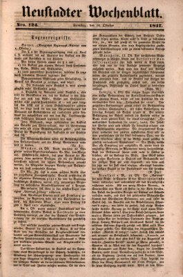 Neustadter Wochenblatt Samstag 16. Oktober 1847