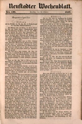 Neustadter Wochenblatt Samstag 30. Oktober 1847