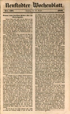 Neustadter Wochenblatt Samstag 19. August 1848