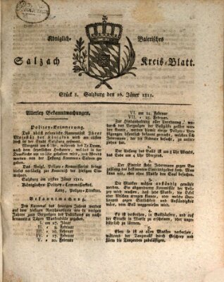 Königlich baierisches Salzach-Kreis-Blatt Samstag 26. Januar 1811