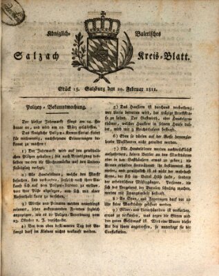 Königlich baierisches Salzach-Kreis-Blatt Mittwoch 20. Februar 1811