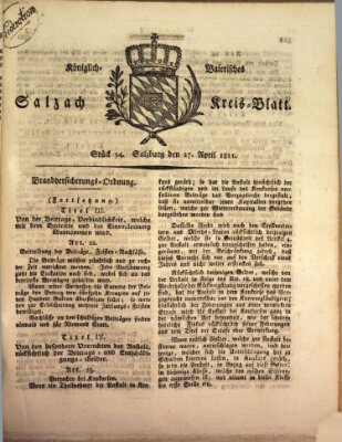 Königlich baierisches Salzach-Kreis-Blatt Samstag 27. April 1811