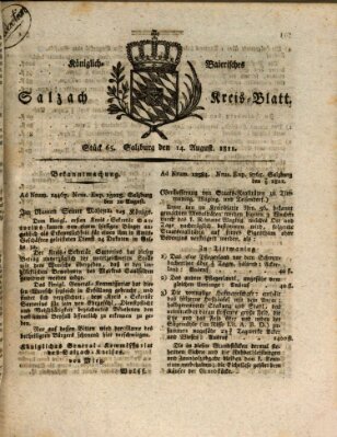 Königlich baierisches Salzach-Kreis-Blatt Mittwoch 14. August 1811