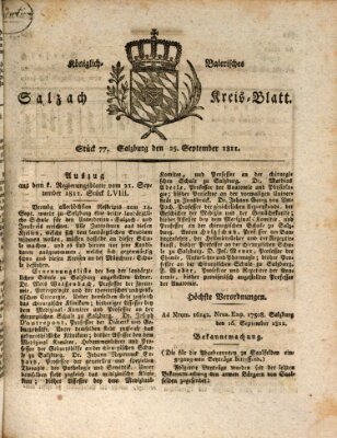 Königlich baierisches Salzach-Kreis-Blatt Mittwoch 25. September 1811