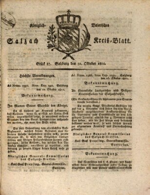 Königlich baierisches Salzach-Kreis-Blatt Mittwoch 30. Oktober 1811