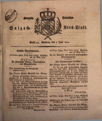 Königlich baierisches Salzach-Kreis-Blatt Freitag 5. Juni 1812