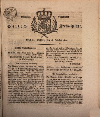 Königlich baierisches Salzach-Kreis-Blatt Freitag 16. Oktober 1812