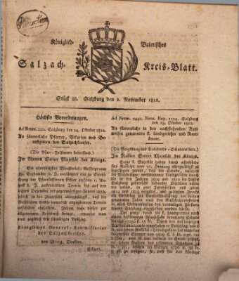 Königlich baierisches Salzach-Kreis-Blatt Montag 2. November 1812