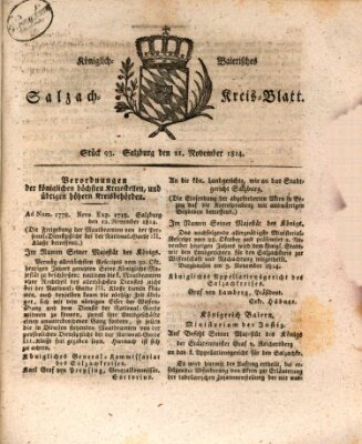 Königlich baierisches Salzach-Kreis-Blatt Montag 21. November 1814