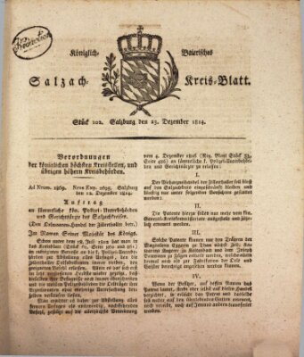 Königlich baierisches Salzach-Kreis-Blatt Freitag 23. Dezember 1814