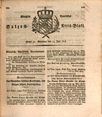 Königlich baierisches Salzach-Kreis-Blatt Freitag 14. Juli 1815