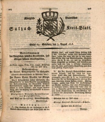 Königlich baierisches Salzach-Kreis-Blatt Montag 7. August 1815