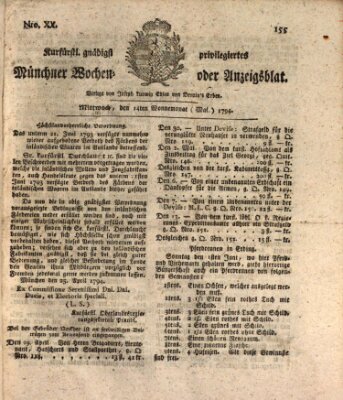 Kurfürstlich gnädigst privilegirte Münchner-Zeitung (Süddeutsche Presse) Mittwoch 14. Mai 1794