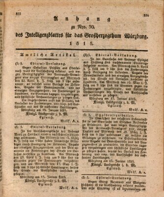 Königlich-baierisches Intelligenzblatt für das Großherzogthum Würzburg (Würzburger Intelligenzblatt) Donnerstag 16. März 1815